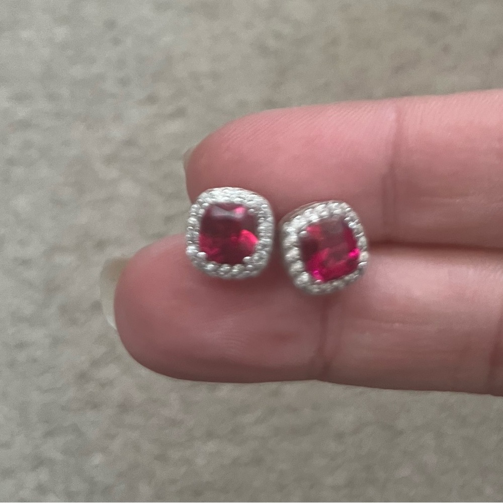 Ruby earrings.
